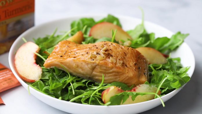 Ginger Peach Salmon Salad