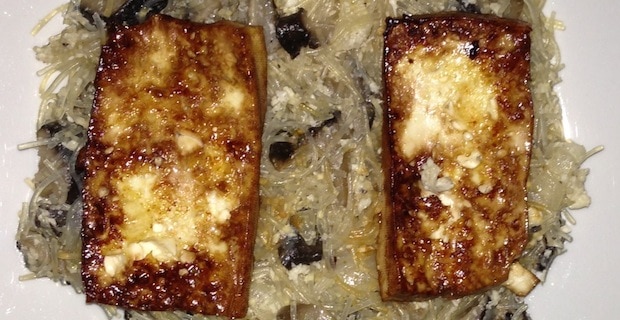 Glazed Tofu Recipe with Egg Whites and Bean Noodles 