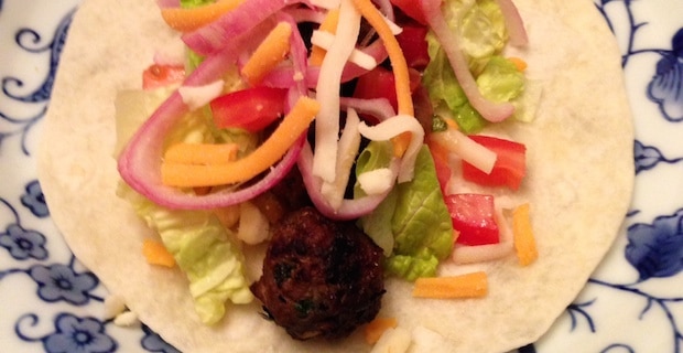 Taco Fajitas Recipe with Organic Beef Meatballs 